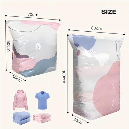 No‑Pump Vacuum Storage Bags – Press & seal, no pump needed. Saves 80% space, keeps clothes dry & dust‑free. Perfect for bulky bedding & off‑season gear. 🛏️🗄️