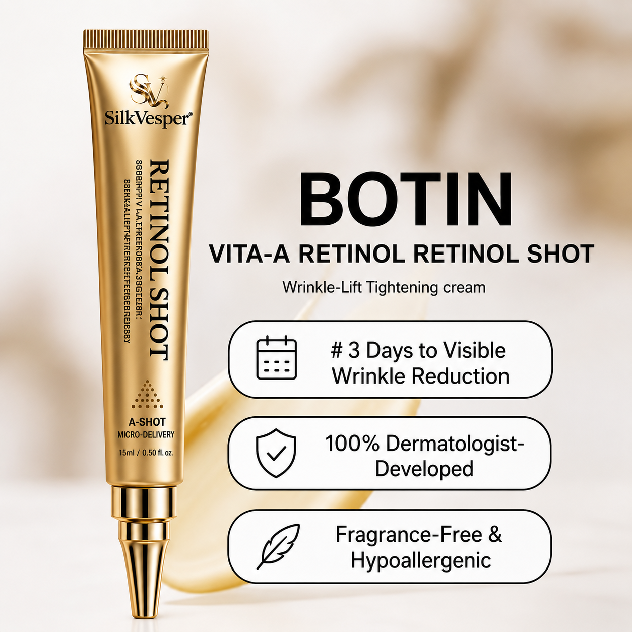 🧠👨‍⚕️Made and shipped from the USA 💫SilkVesper® Botin & Vita-A Retinol Shot Wrinkle-Lift Tightening cream - Last Day Promotion 70% OFF