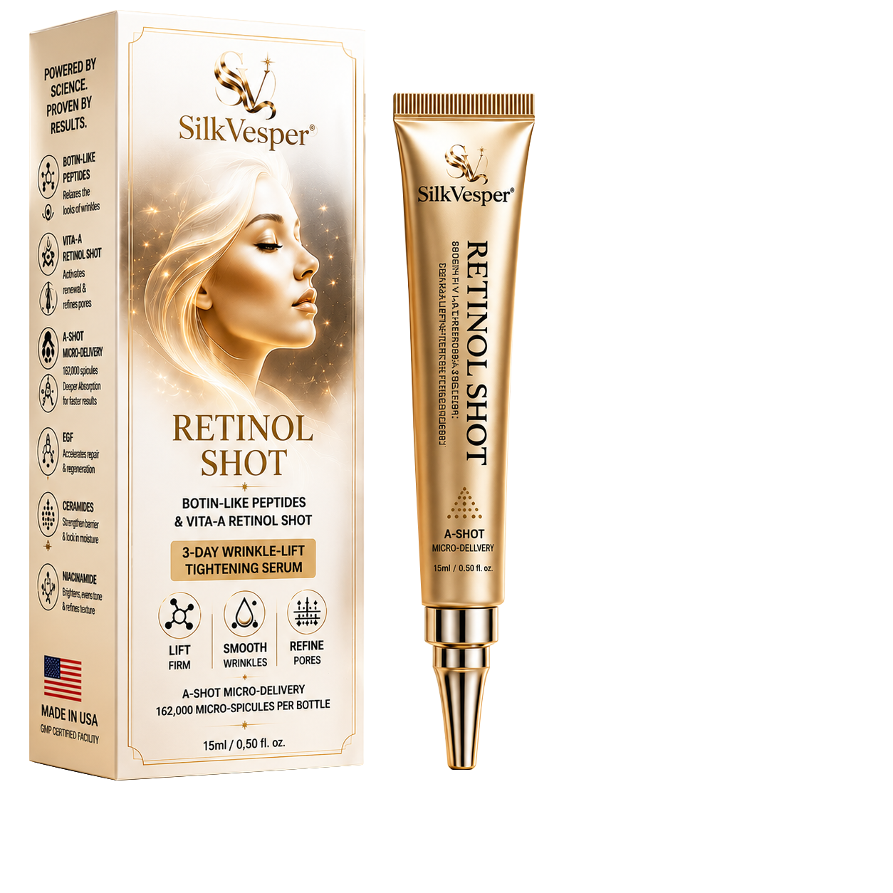 🧠👨‍⚕️Made and shipped from the USA 💫SilkVesper® Botin & Vita-A Retinol Shot Wrinkle-Lift Tightening cream - Last Day Promotion 70% OFF