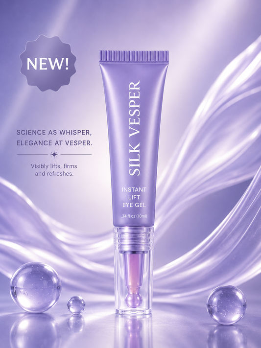 NEW! SilkVesper™ Instant Lift Eye Gel - For Puffiness & Bags, Wrinkles, Fine Lines and Dark Circles, Anti Aging Skin Care for Men & Women with Collagen Targeting Biotech