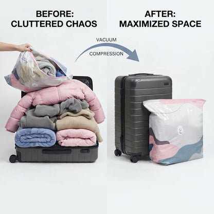 No‑Pump Vacuum Storage Bags – Press & seal, no pump needed. Saves 80% space, keeps clothes dry & dust‑free. Perfect for bulky bedding & off‑season gear. 🛏️🗄️